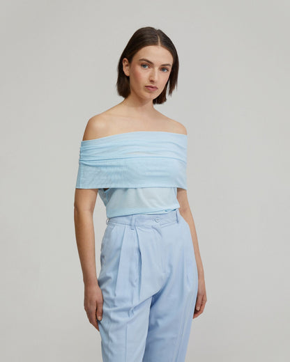 Nia Mesh Off-Shoulder Top