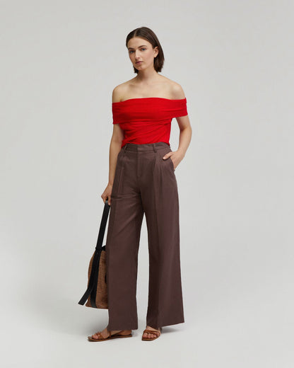 Nia Mesh Off-Shoulder Top