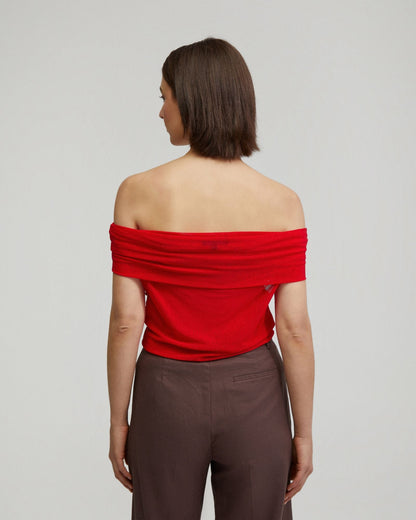 Nia Mesh Off-Shoulder Top