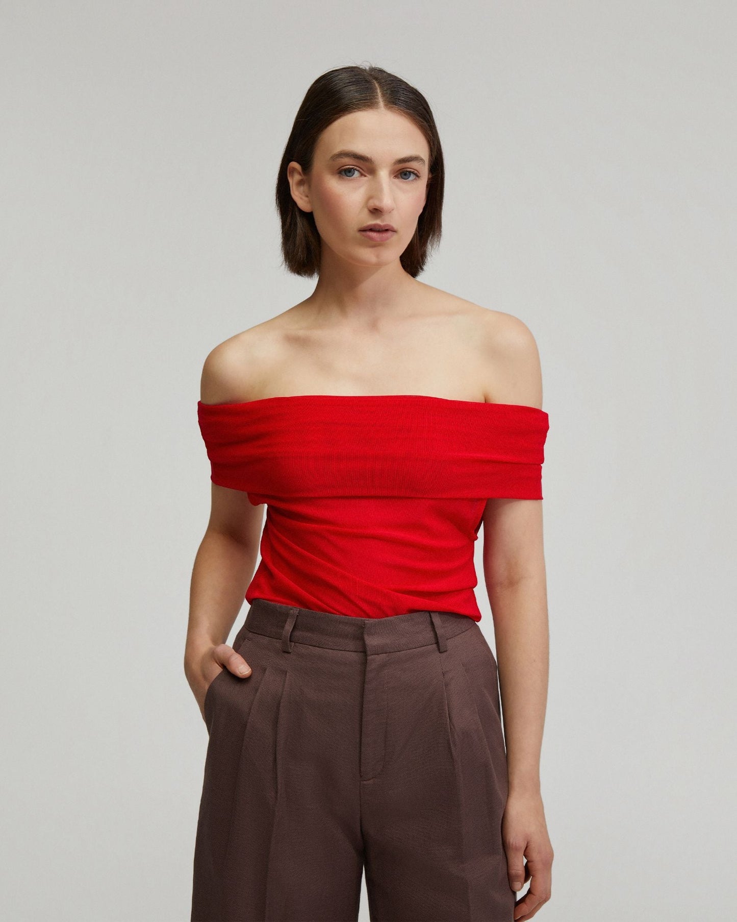 Nia Mesh Off-Shoulder Top