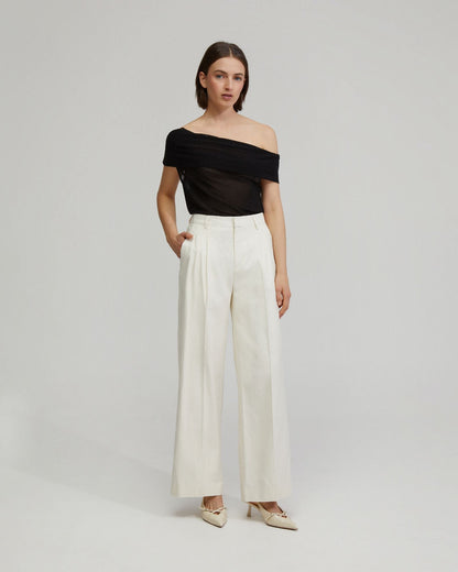 Nia Mesh Off-Shoulder Top