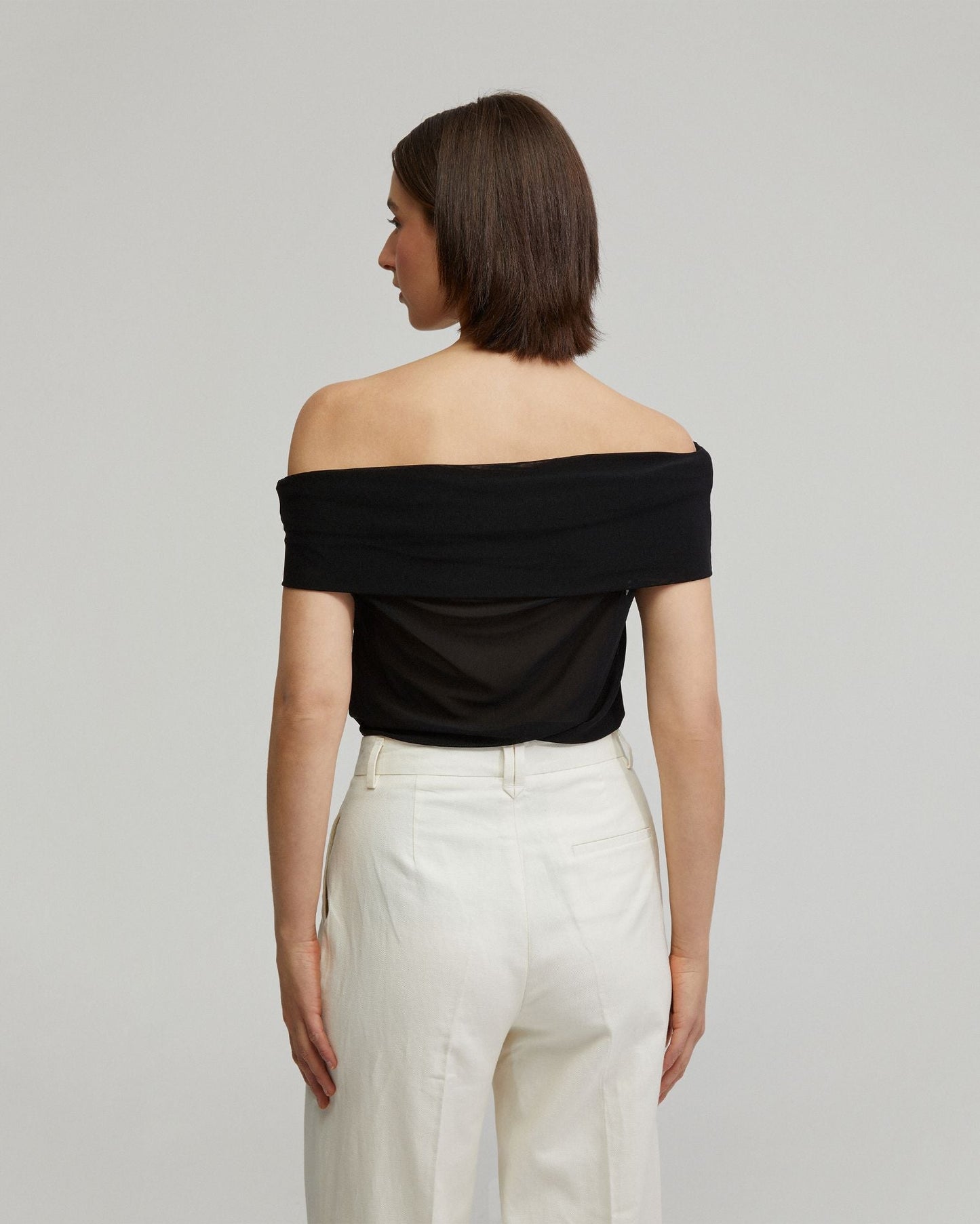Nia Mesh Off-Shoulder Top