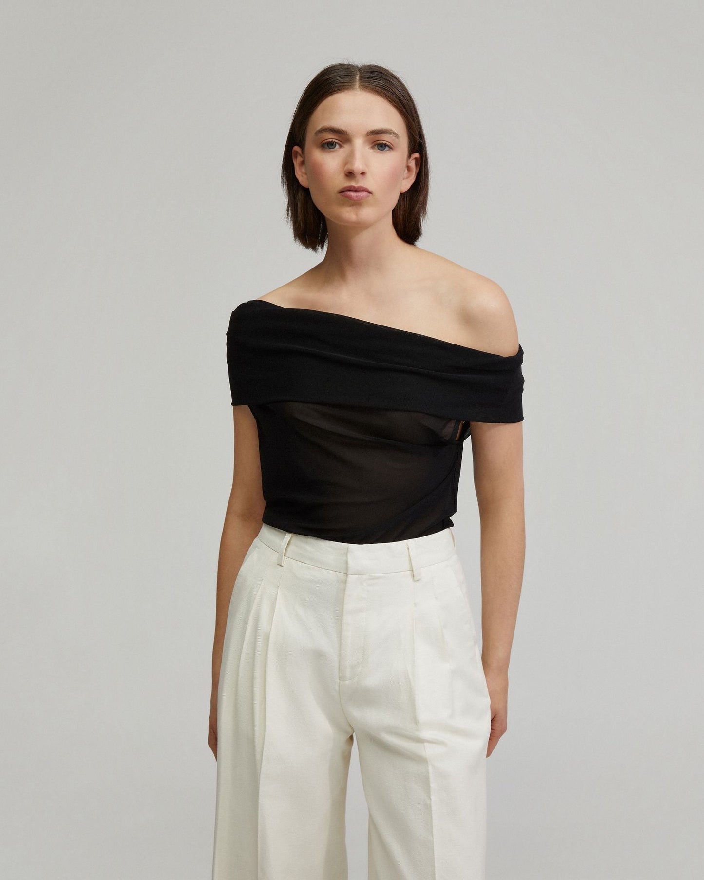 Nia Mesh Off-Shoulder Top