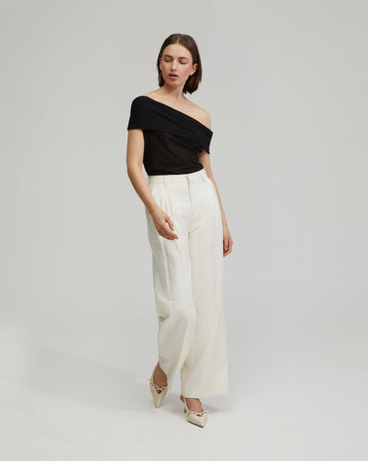 Nia Mesh Off-Shoulder Top