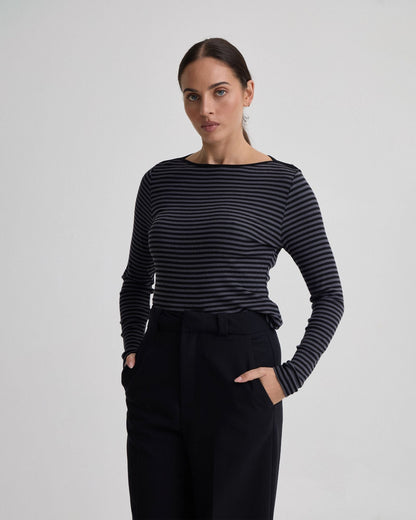 Erin Striped Boatneck Knit
