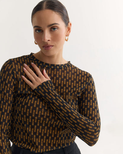 Camilla Printed Mesh Top