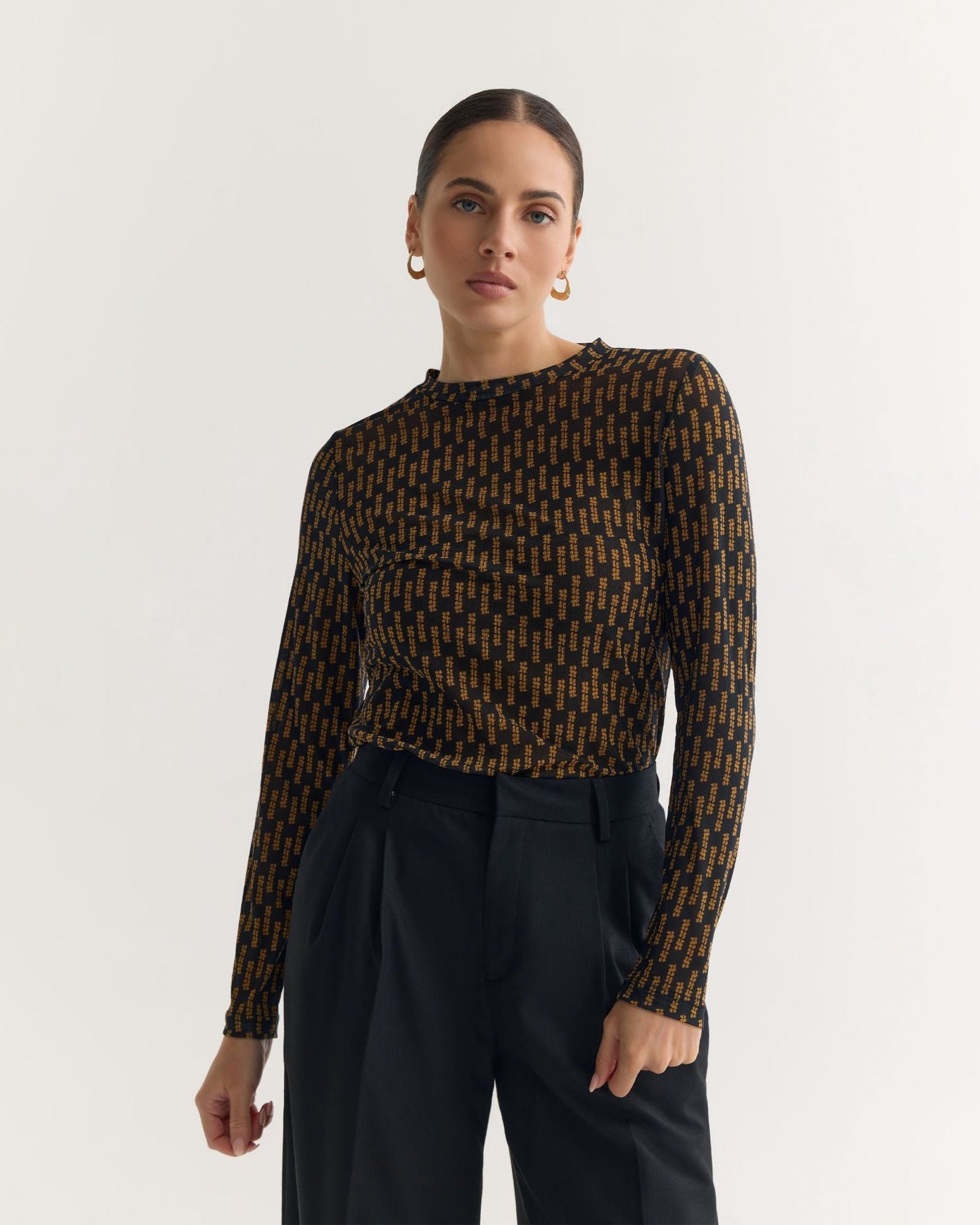Camilla Printed Mesh Top