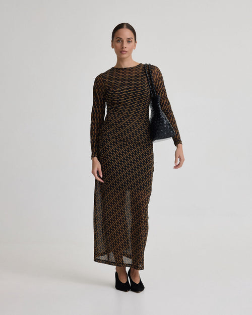 Eve Mesh Printed Dress