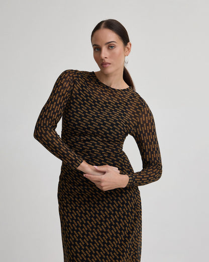 Eve Mesh Printed Dress