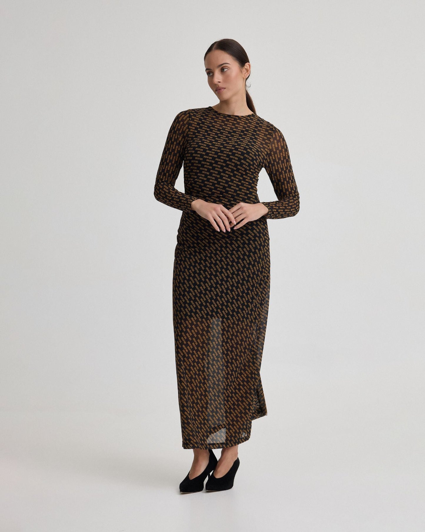 Eve Mesh Printed Dress