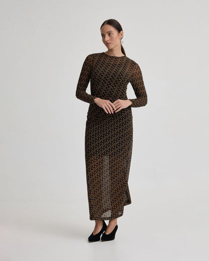 Eve Mesh Printed Dress