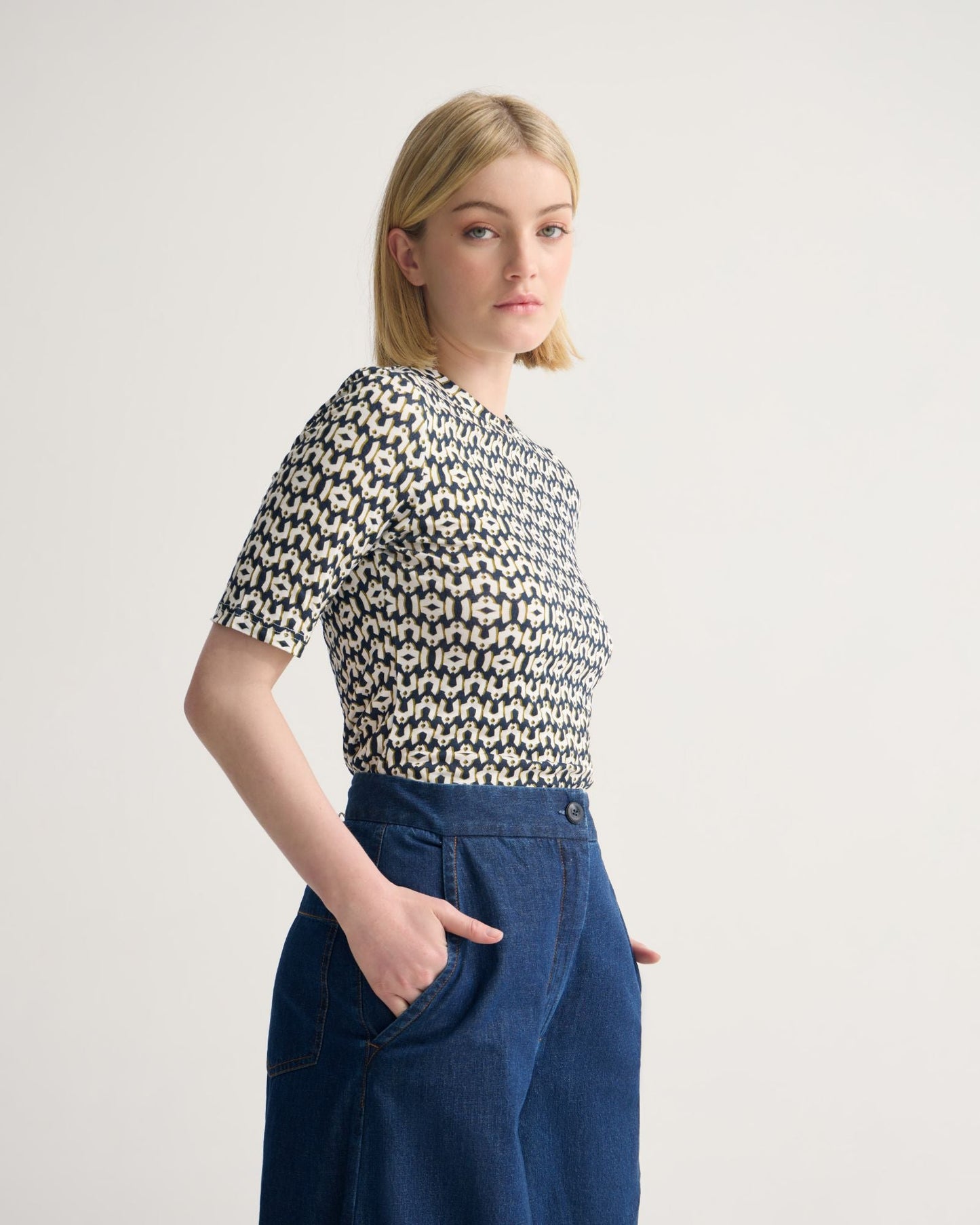 Imogen Printed Jersey Top