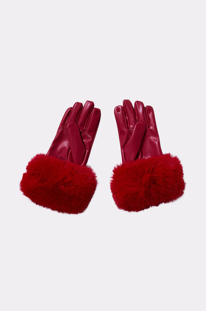 ALL I WANT IS MONEY RED FUR GLOVES