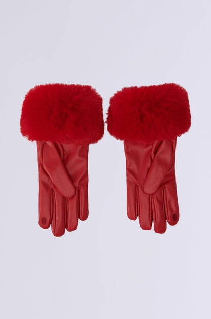 ALL I WANT IS MONEY RED FUR GLOVES