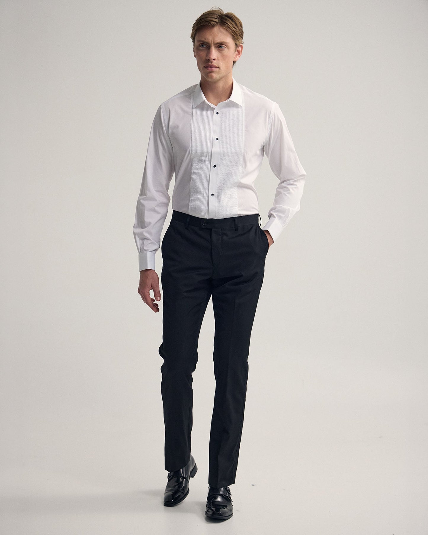 Dinner Shirt With Front Pleats