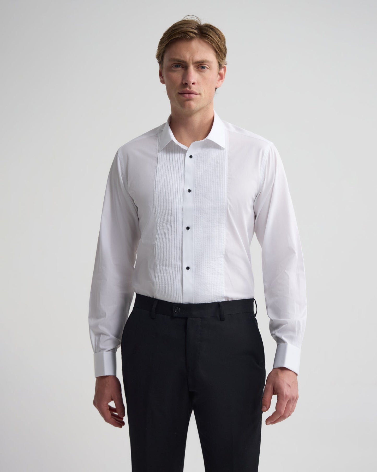 Dinner Shirt With Front Pleats