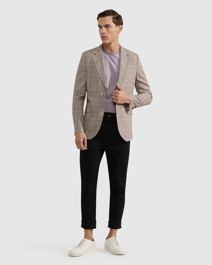 Blake Linen/ Cotton Checked Blazer