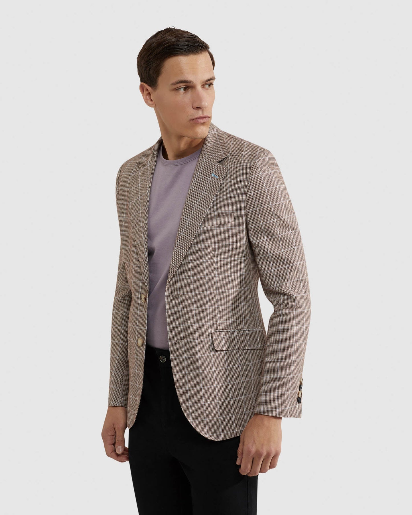 Blake Linen/ Cotton Checked Blazer