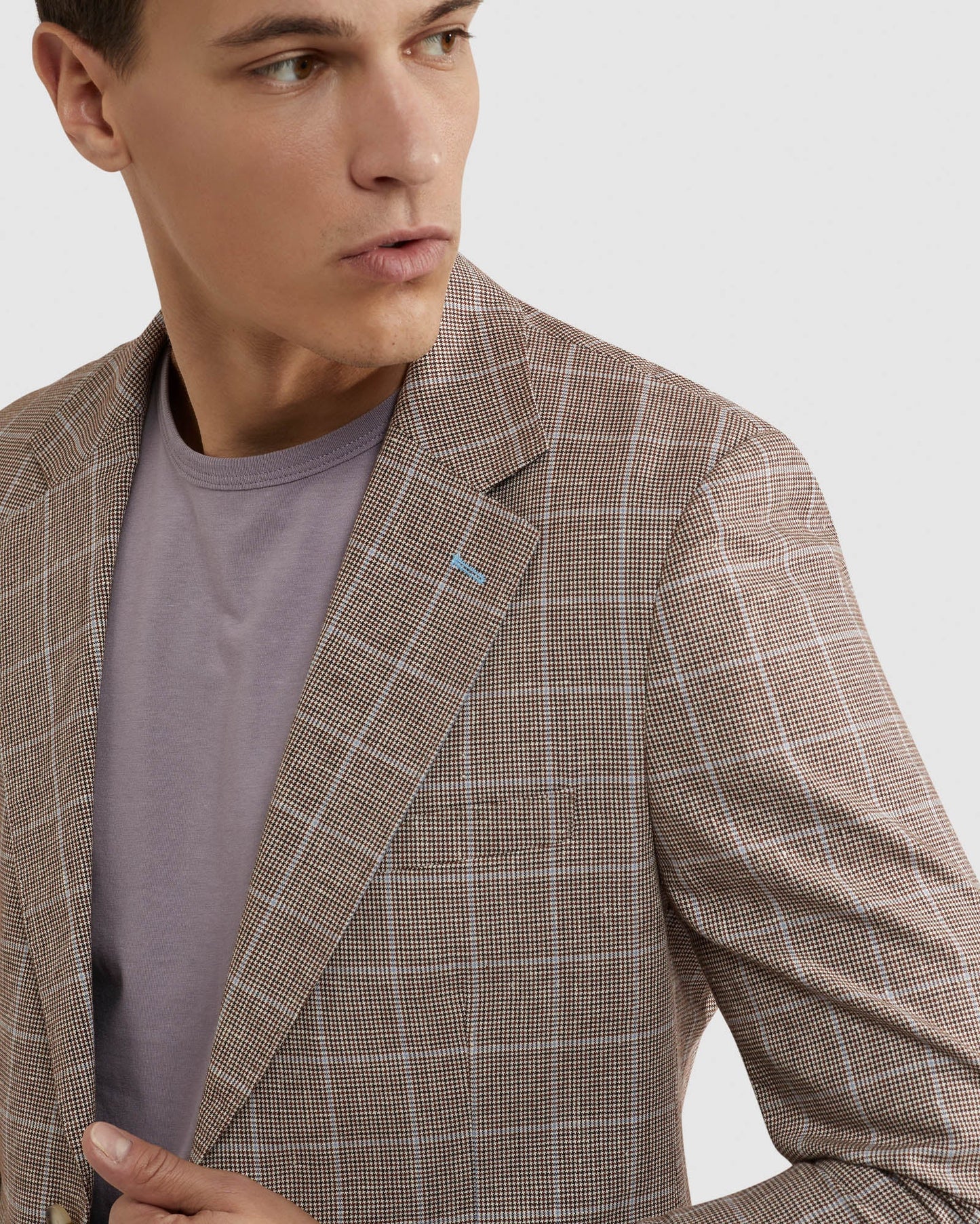 Blake Linen/ Cotton Checked Blazer