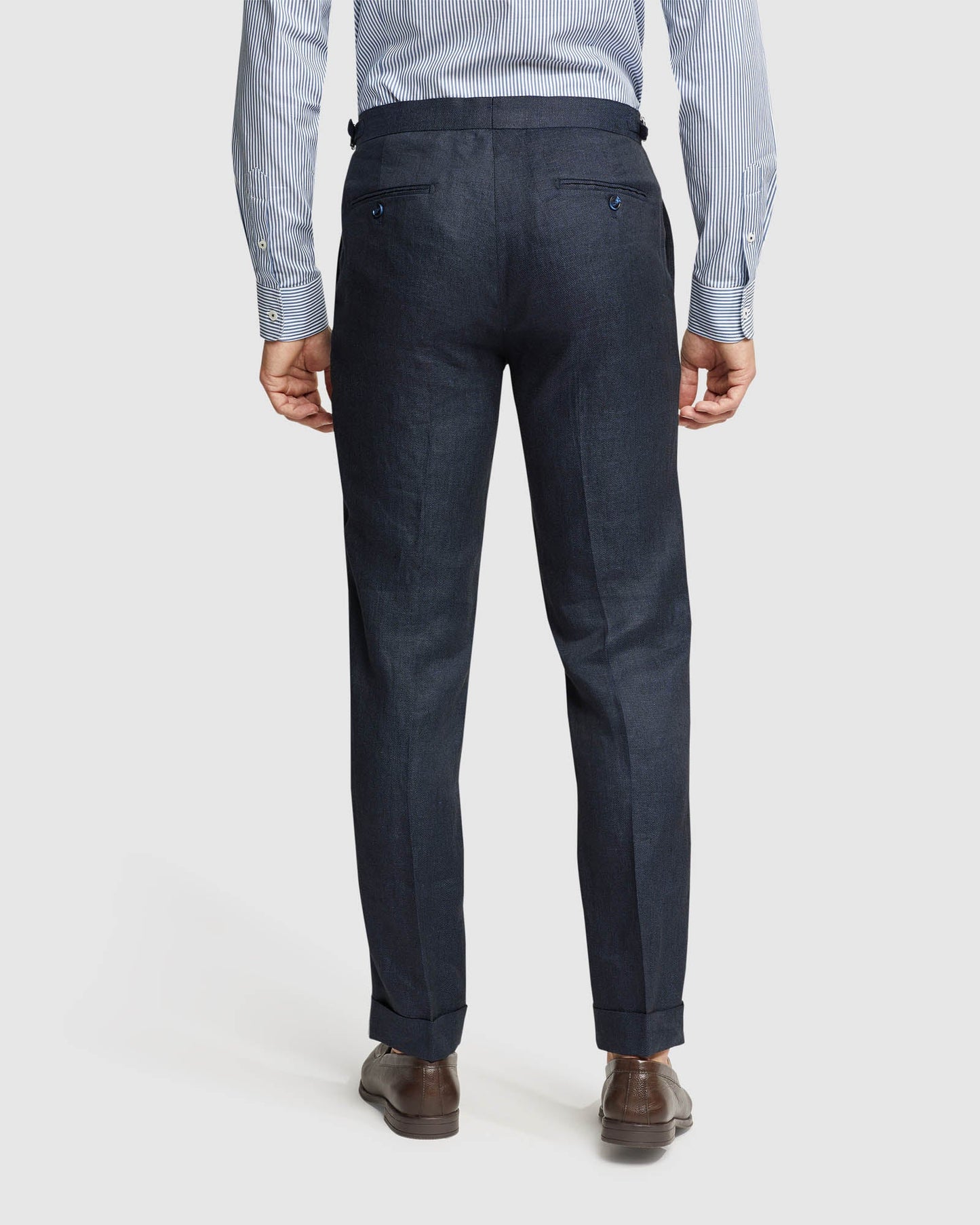 Folded Cuff Linen Trousers