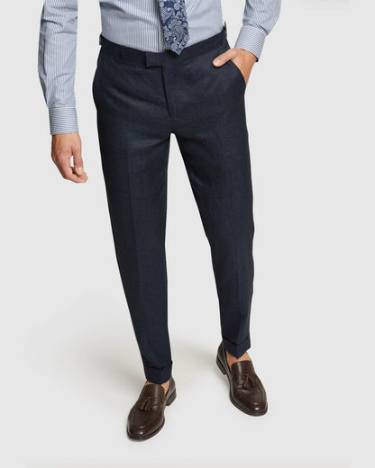Folded Cuff Linen Trousers