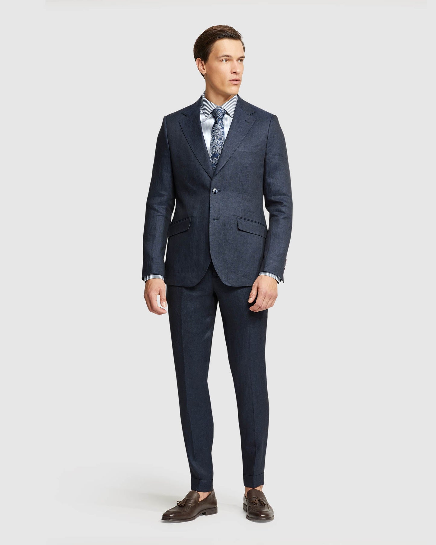 Folded Cuff Linen Trousers