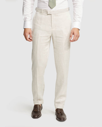Folded Cuff Linen Trousers