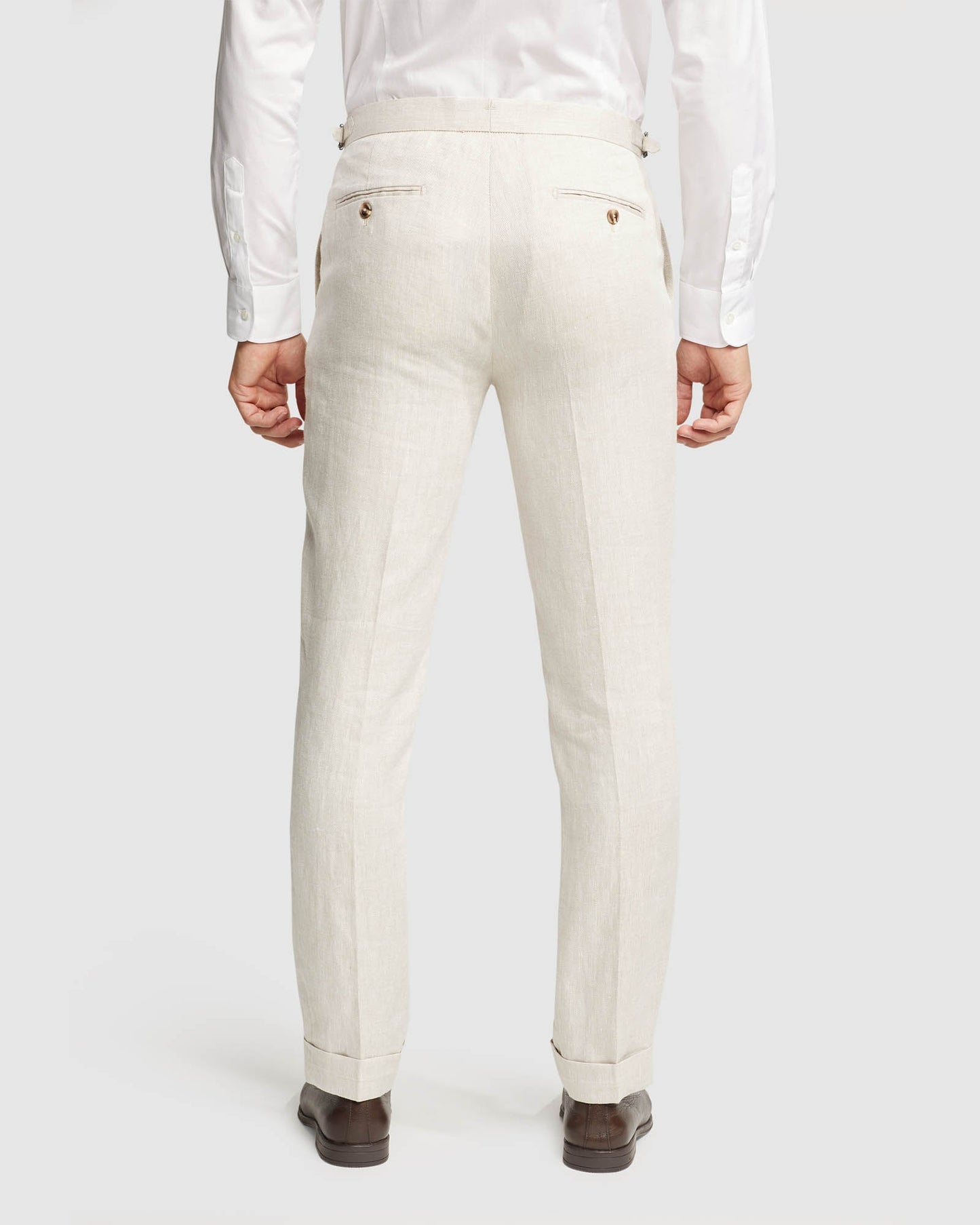 Folded Cuff Linen Trousers
