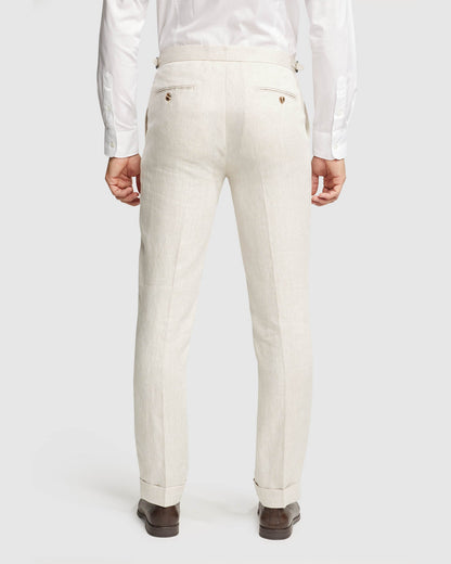 Folded Cuff Linen Trousers