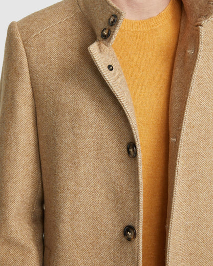 Dunbar Herringbone Wool Rich Coat