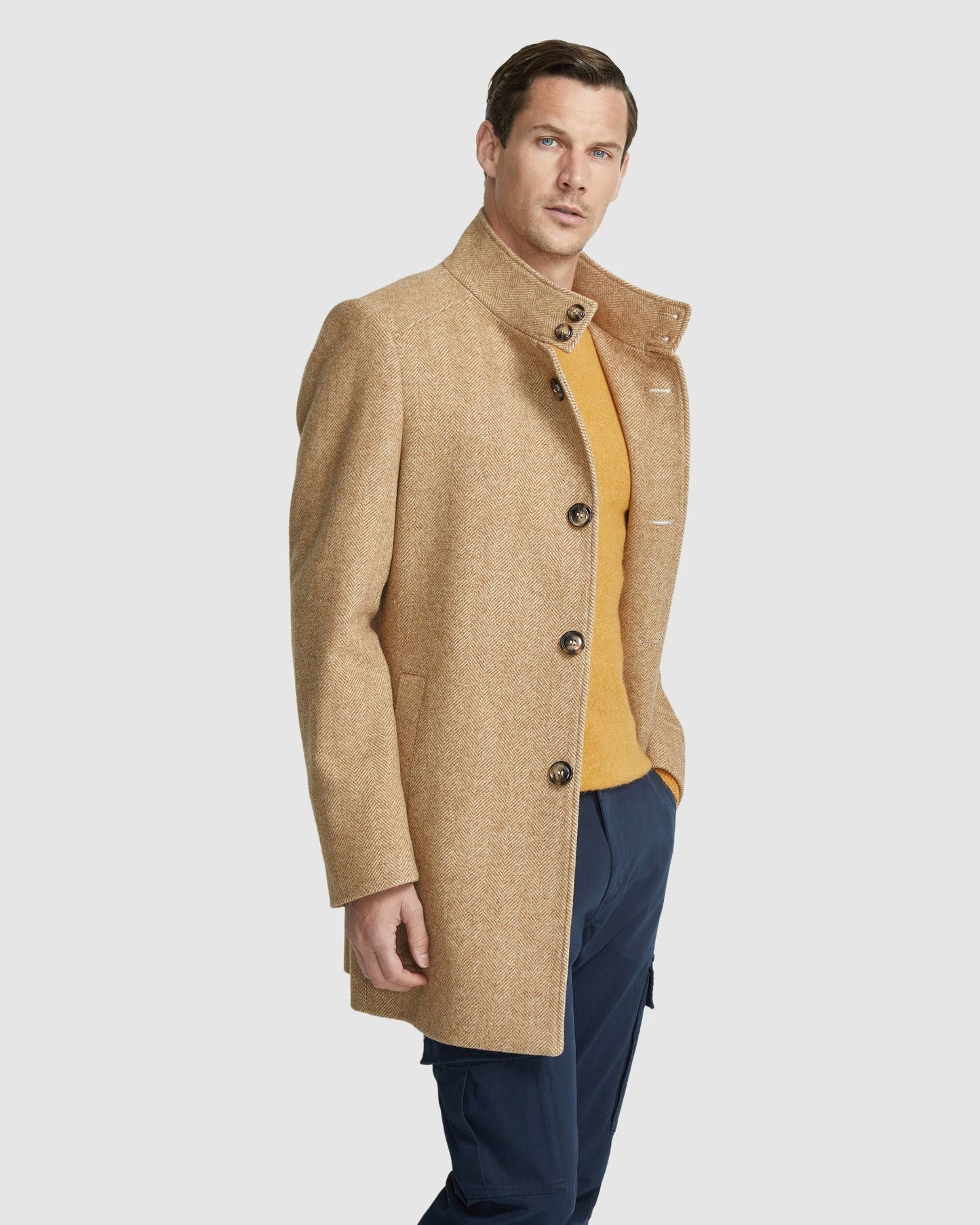 Dunbar Herringbone Wool Rich Coat