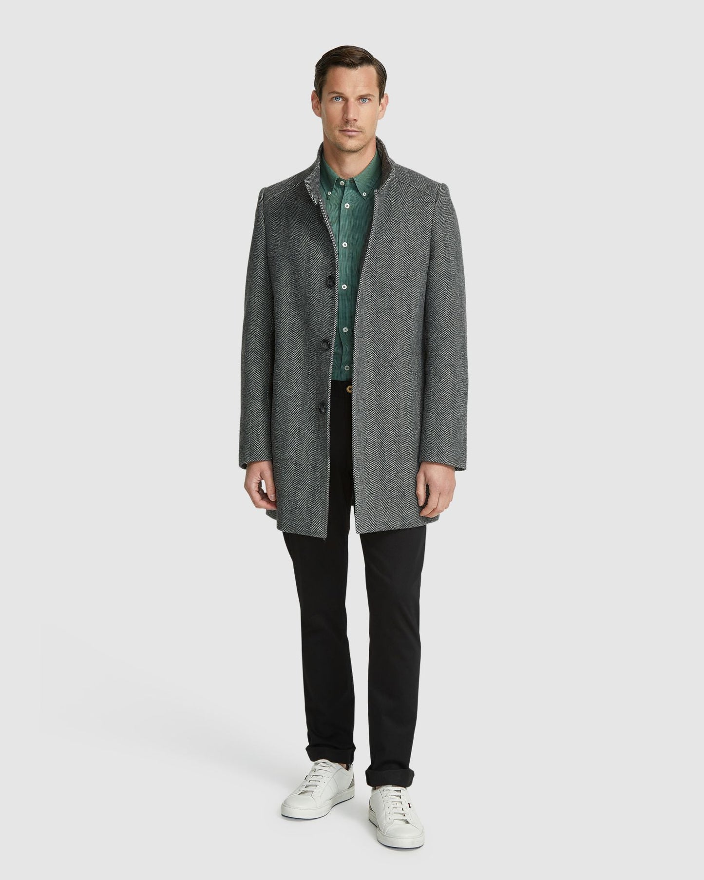 Dunbar Herringbone Wool Rich Coat