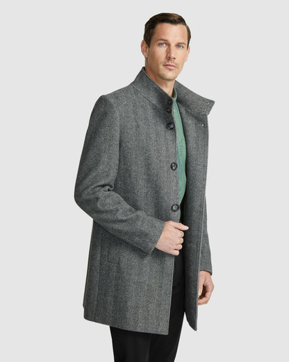 Dunbar Herringbone Wool Rich Coat