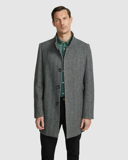 Dunbar Herringbone Wool Rich Coat