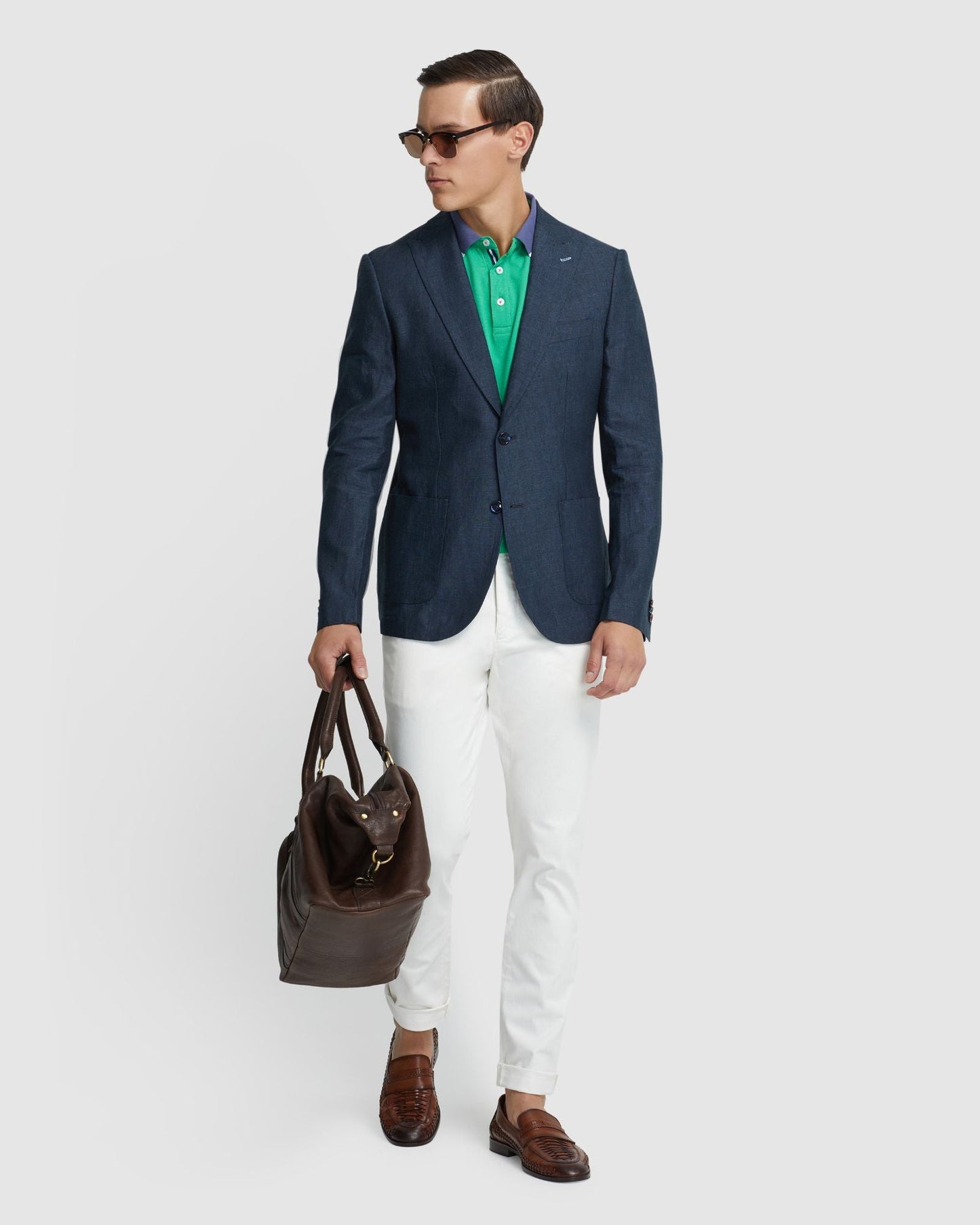 Milton Linen Blazer With Peak Lapel