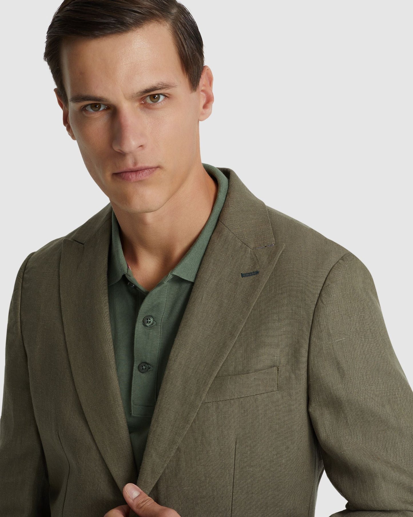 Milton Linen Blazer With Peak Lapel