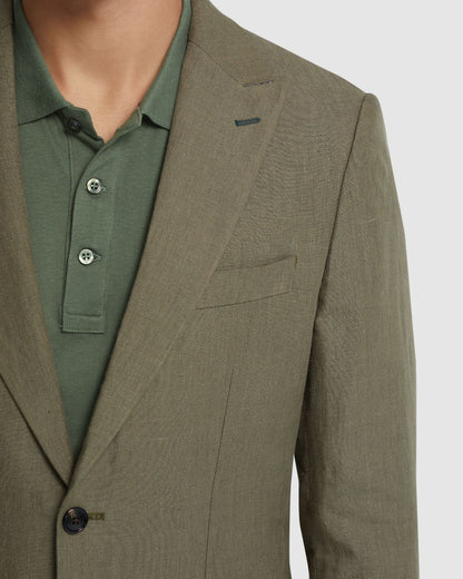 Milton Linen Blazer With Peak Lapel