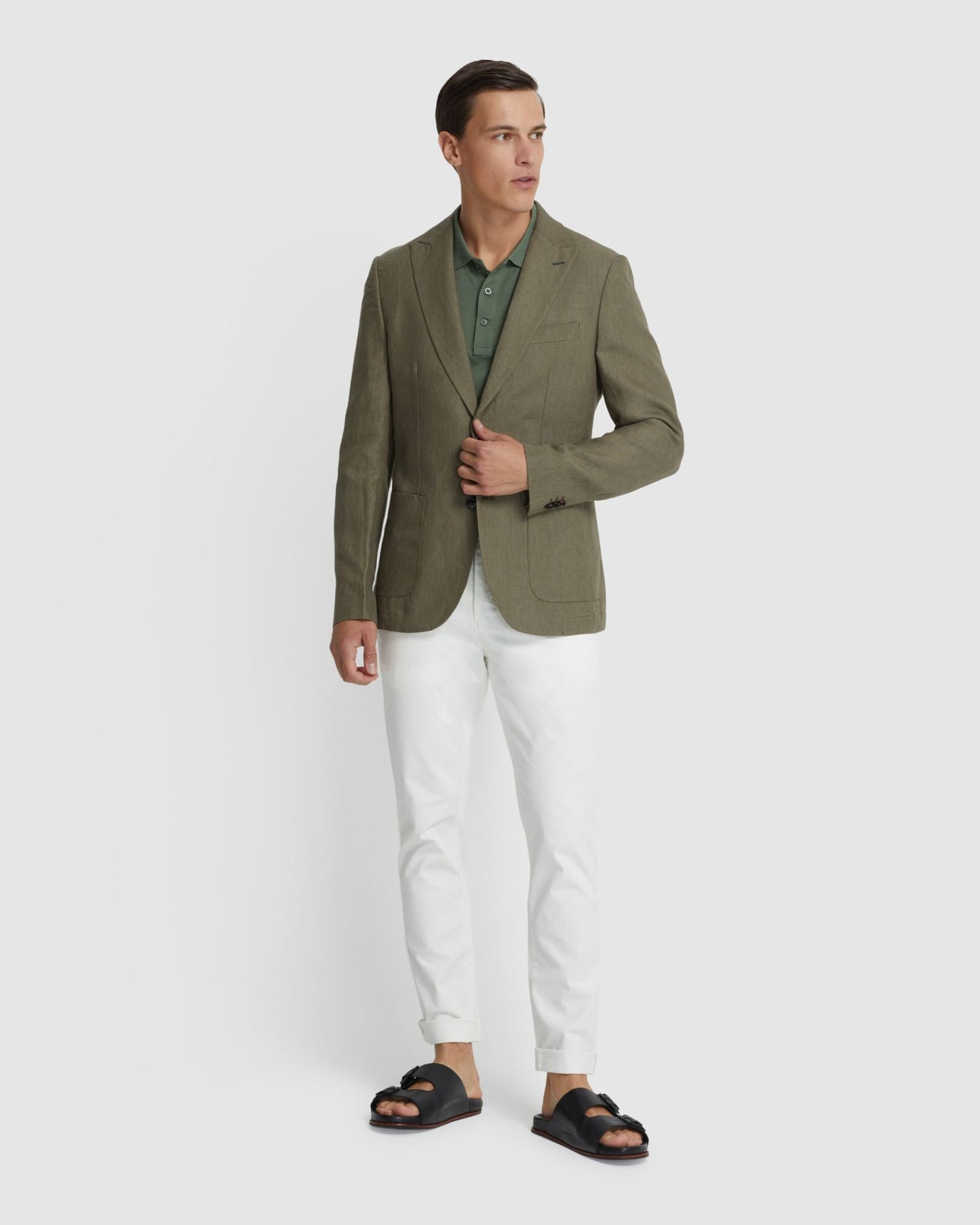 Milton Linen Blazer With Peak Lapel
