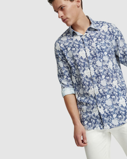 Holloway Linen Blend Printed Shirt