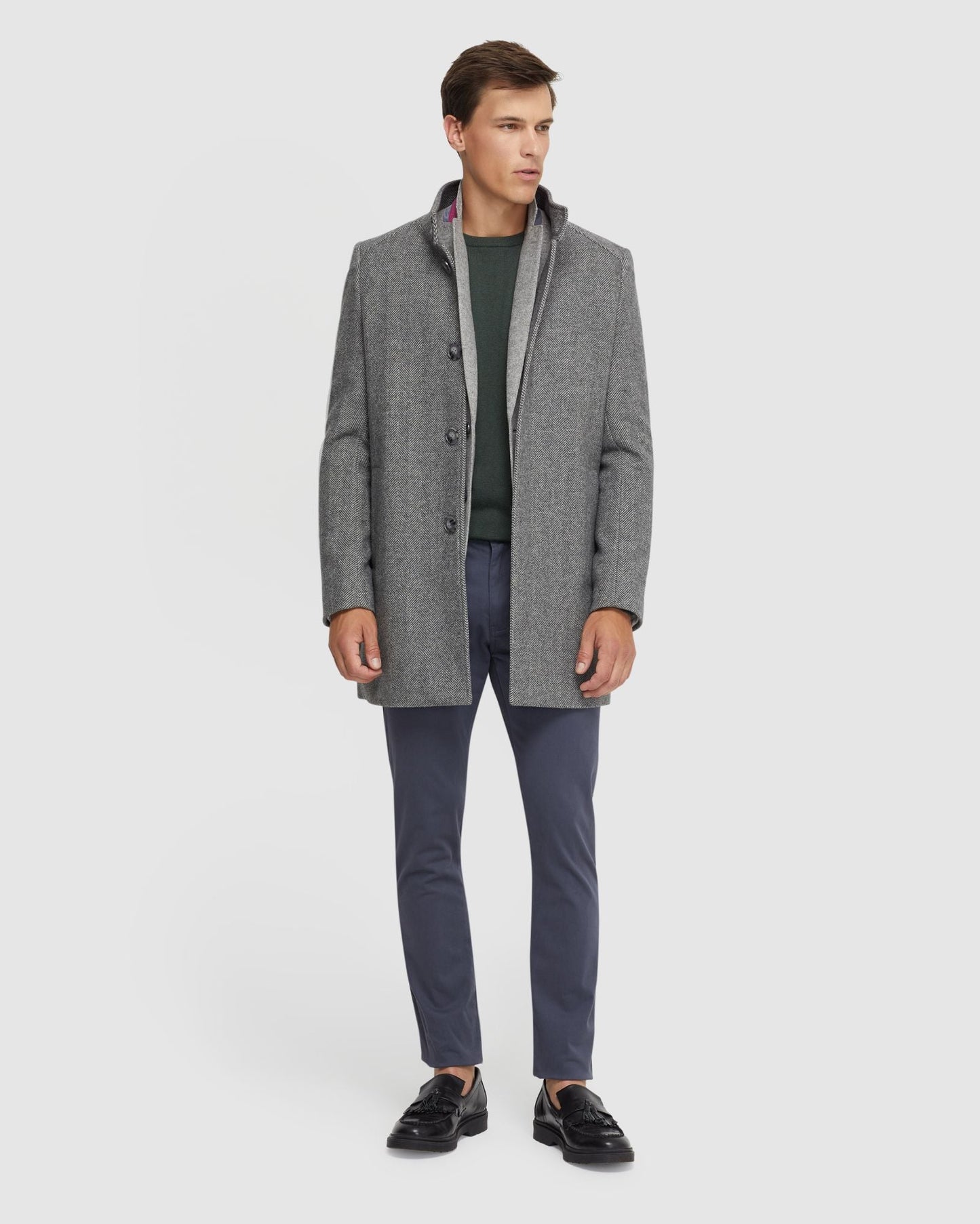 Dunbar Herringbone Wool Rich Coat