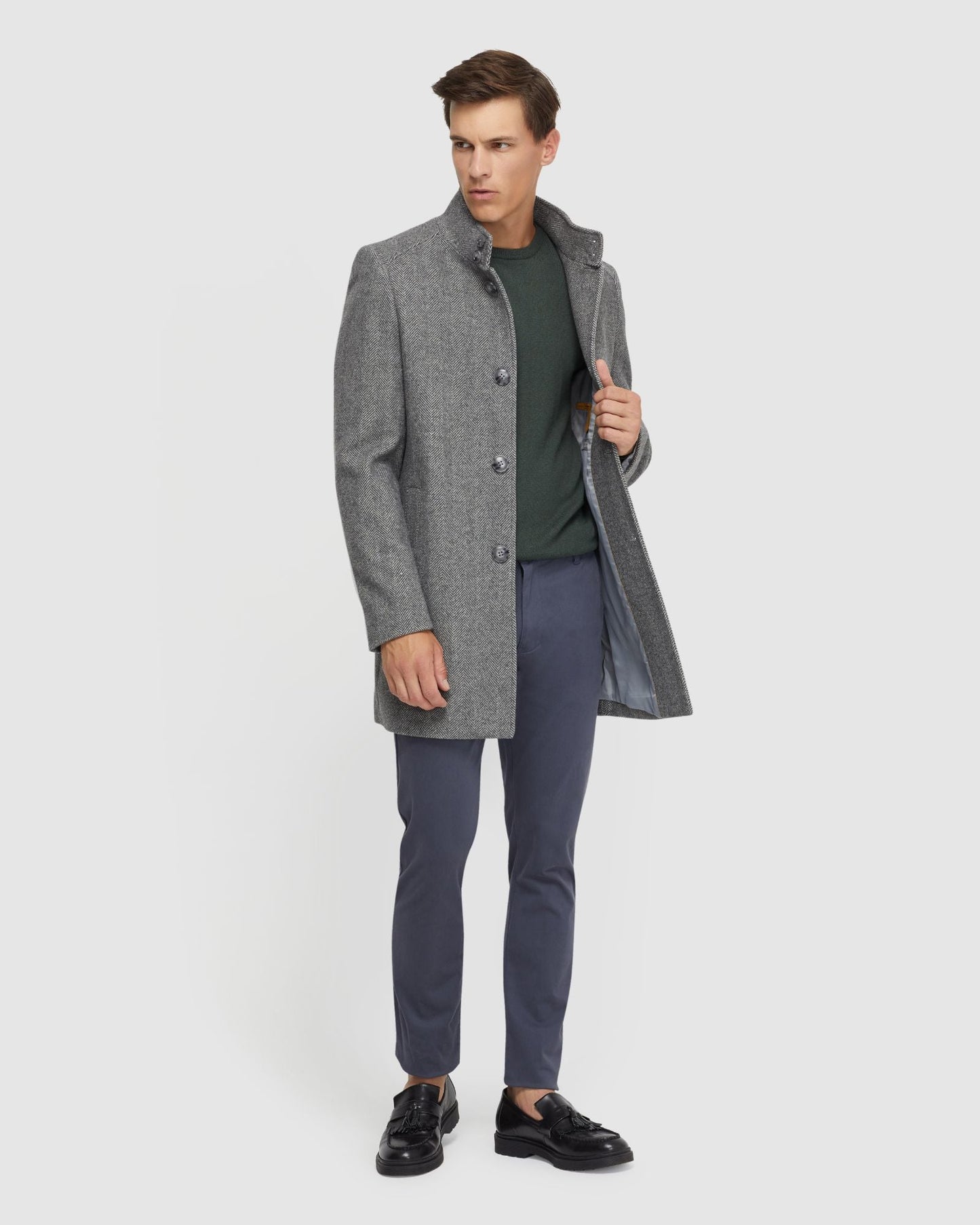 Dunbar Herringbone Wool Rich Coat