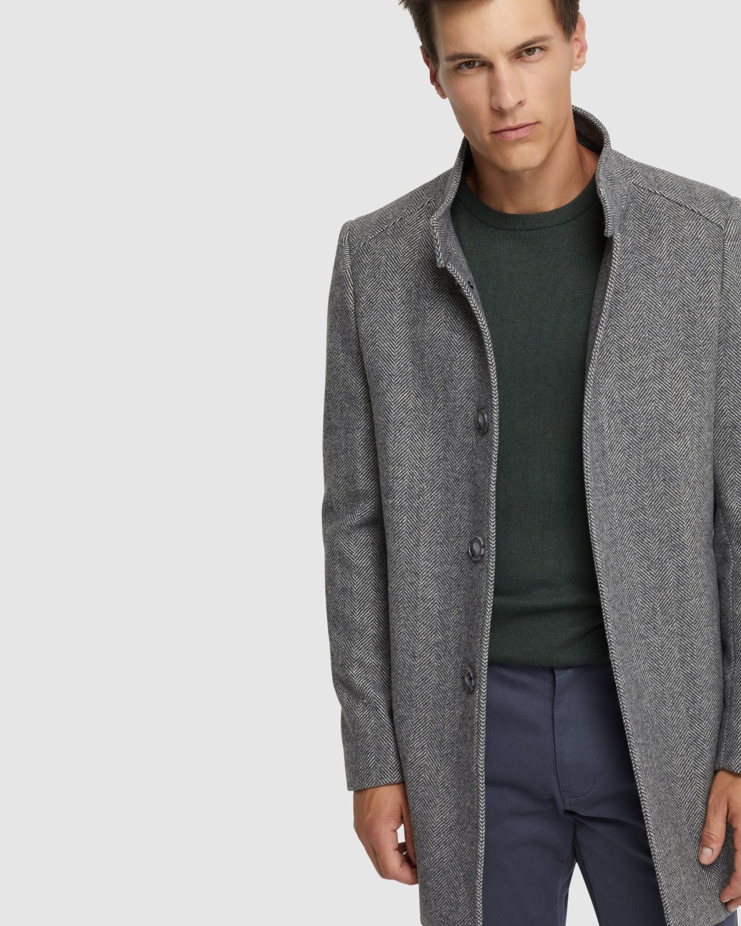 Dunbar Herringbone Wool Rich Coat