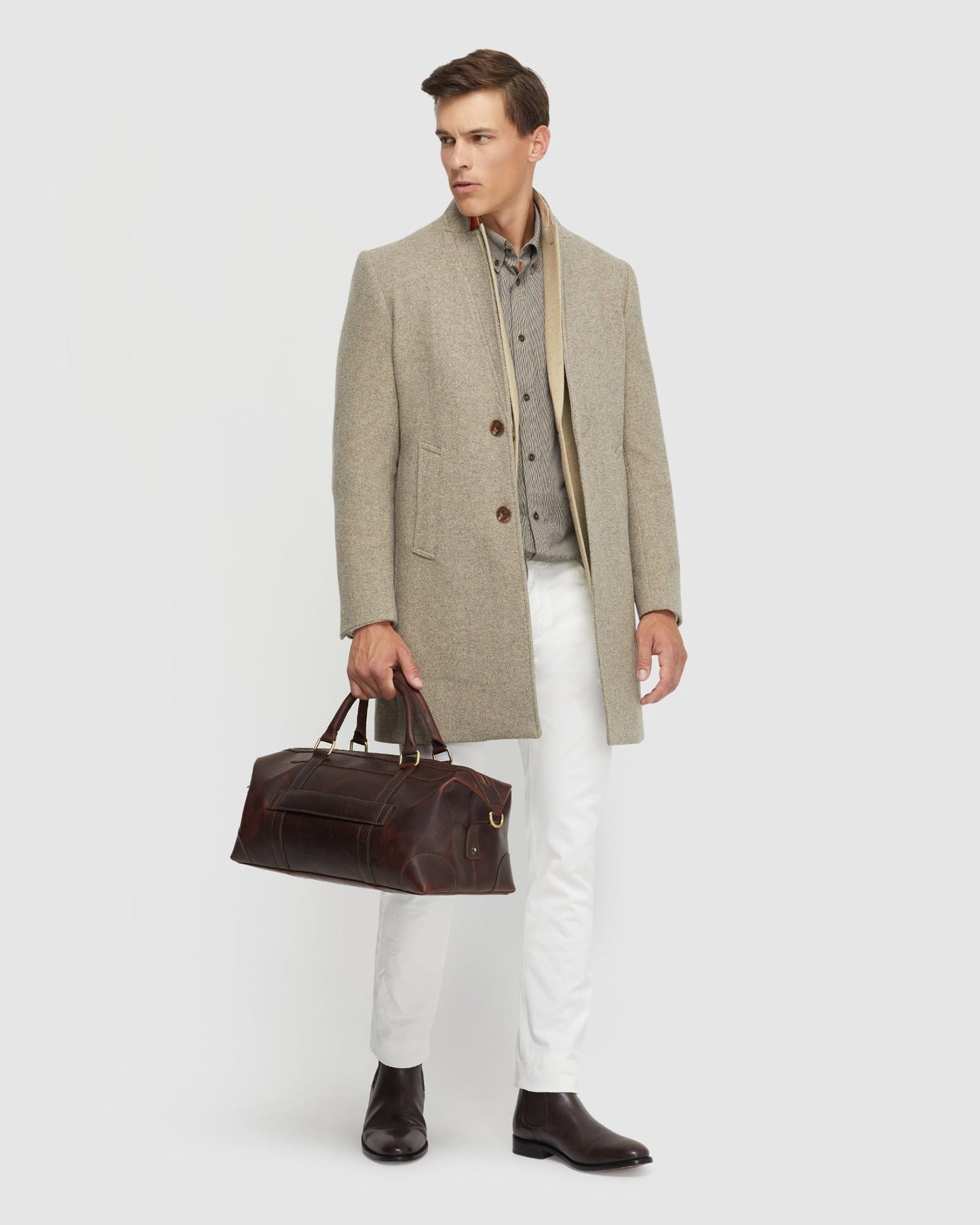 Austin Herringbone Wool Rich Coat