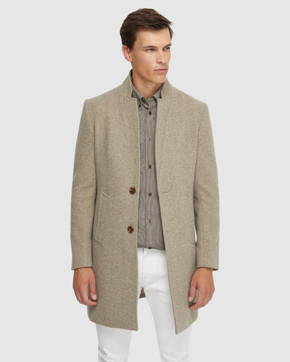 Austin Herringbone Wool Rich Coat