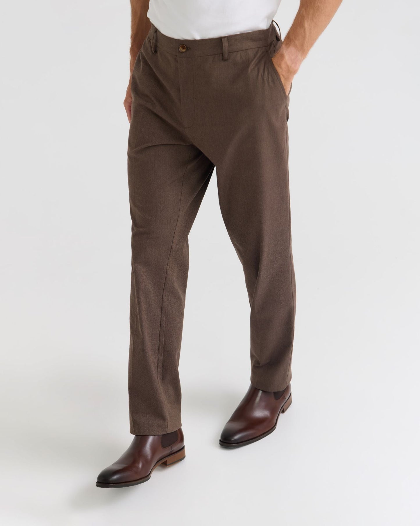 Marlo Herringbone Cotton Trousers