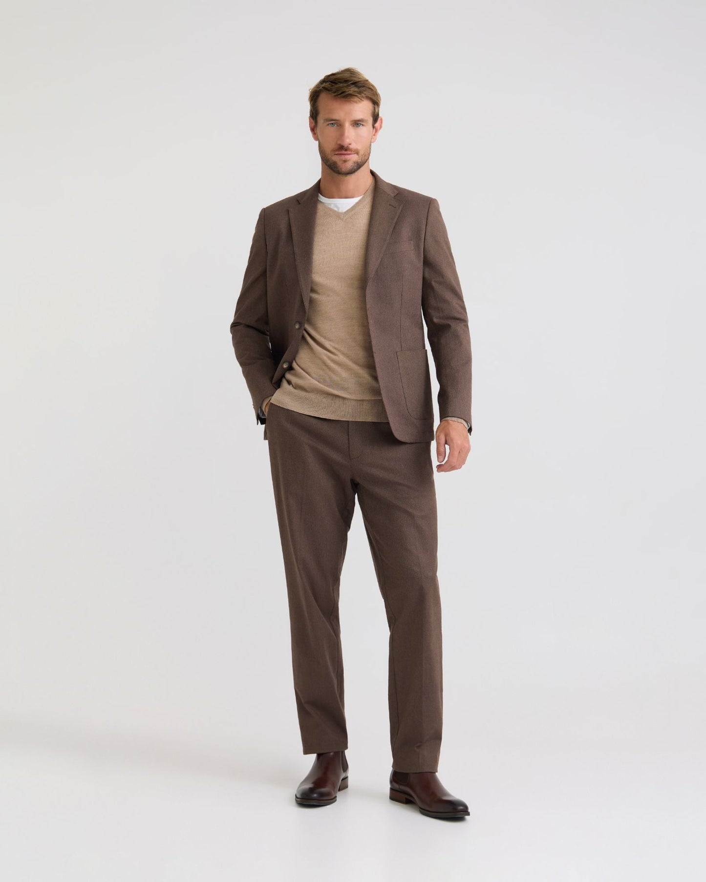 Marlo Herringbone Cotton Trousers