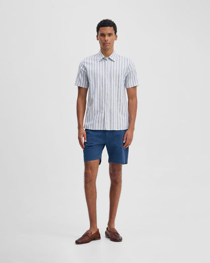 Leyton Short Sleeve Stripe Linen Shirt