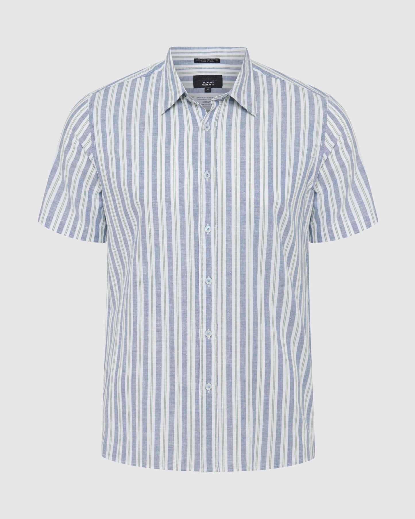 Leyton Short Sleeve Stripe Linen Shirt
