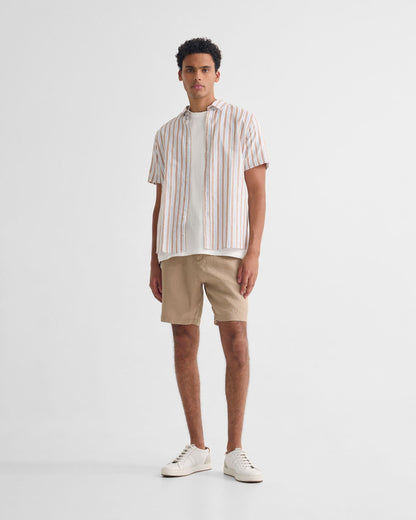 Leyton Short Sleeve Stripe Linen Shirt