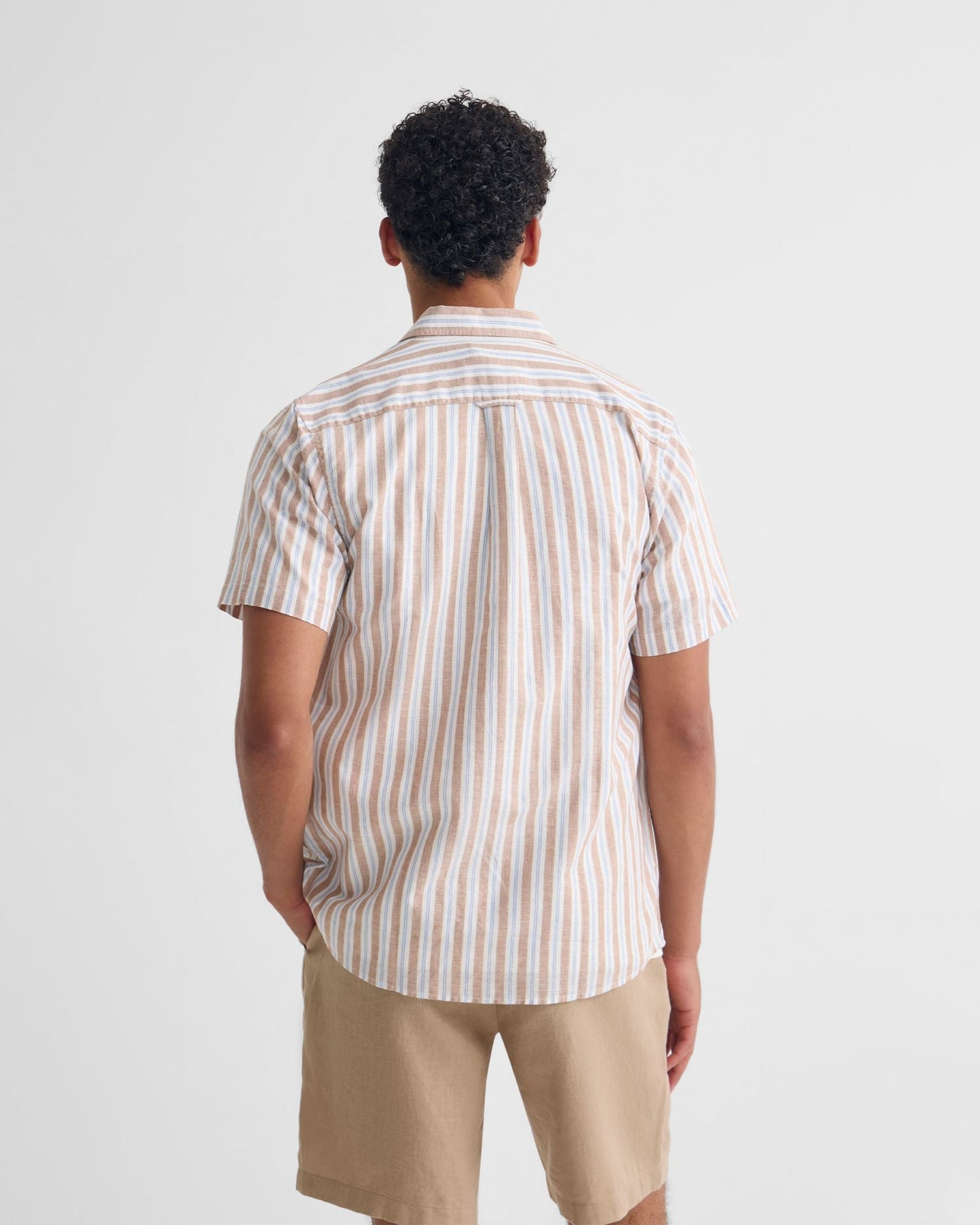 Leyton Short Sleeve Stripe Linen Shirt